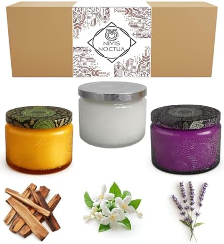 Set Scented Candles Soy Wax 100g Lavender Sandalwood Jasmine With...