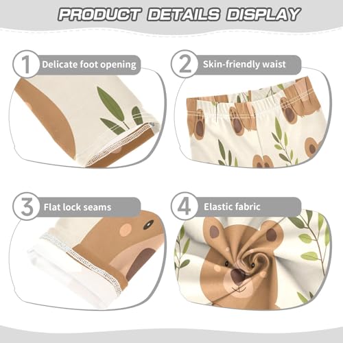 Bolaz Toddler Girls Leggings Printed Yoga Pants Leggings Cute Cartoon Bear for Kids3