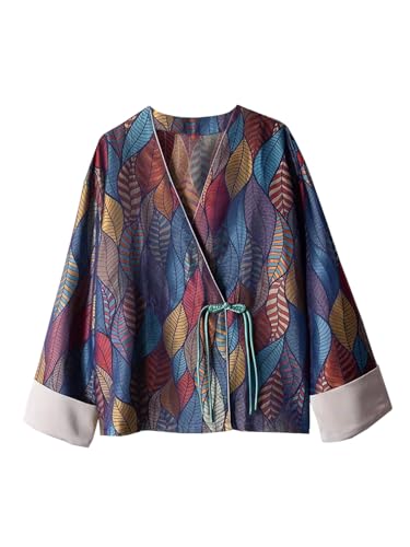 Veste en brocart de soie coupe ample et fluide HangErFeng col en V