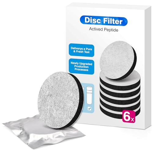 6 Stück Wasserfilters Micro-Disc, Flasche Wasserfilterscheiben für Brita Fill & Go Wasserfilterflaschen Karaffen, Reduziert PFAS, Chlor, Mikropartikel, Andere Geschmacksstörende Stoffe im Trinkwasser
