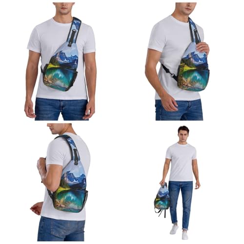 Sling Bag para Mujer y Hombre, Bolso Cruzado Negro miniatura 6