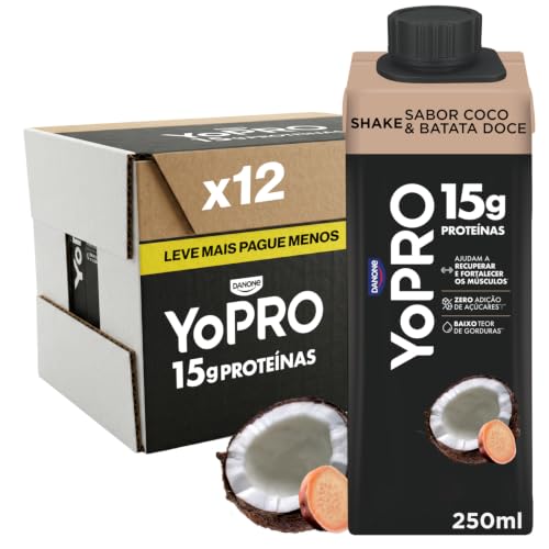 YoPRO Bebida Láctea UHT Coco com Batata-Doce 15g de proteínas 250ml - 12 unidades