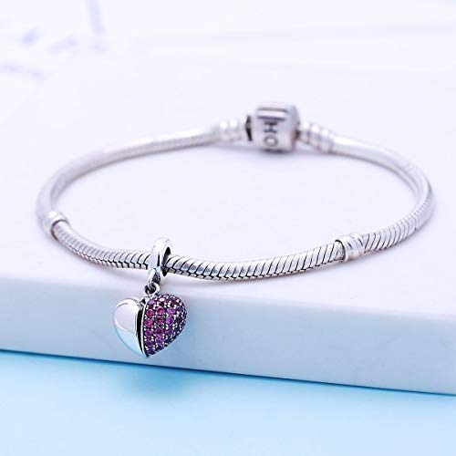 925 Sterling Silver Love Heart Charms fit Pandora Style Bracelets for Mothers Day Christmas Valentines Day Gift for Mom Wife Grandma2