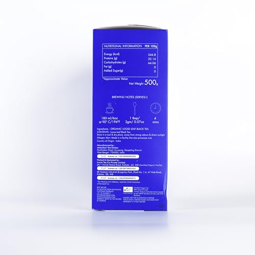 Image of Makaibari Darjeeling Roasted Tea | 500Gm MonoCartoon | USDA Certified Organic | Black Tea | Premium Black Loose Leaves | Roasted Loose Leaf | Orignial Darjeeling Chai | 100% Pure & Original Leaf