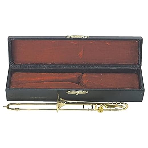 GEWA 980592 - Instrumentos en miniatura, trombón con estuche, 15 cm