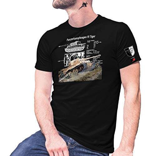T-shirt de combat Lukas Wirp PzKpfw VI #27845 vêtement char Tigre allemand noir S