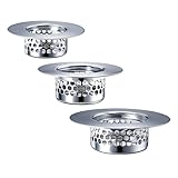 Bathroom Drain Strainers (Set of 3 Sizes), Hair Catcher for Bathroom Sink Bathtub Shower Floor Drain, Stainless Steel Filter Trap Fit Drain Hole from 1.2” to 2.17”