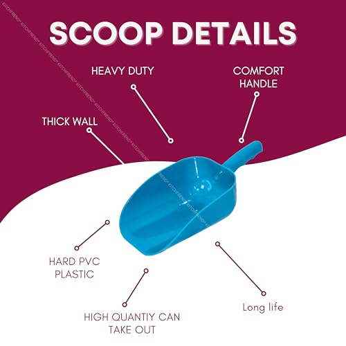 Image of 1kg Capacity Plastic Scoop for Grains, Pet Food, Flour, Spices, Powders, Chemical Use | Heavy-Duty Multipurpose Scooper for Shopkeepers, Manufacturers & Home Use- Green