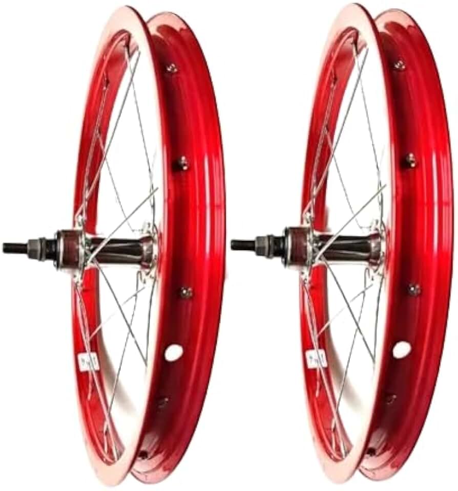 Par de Rodas bicicleta aro 16 infantil Vermelho S/Catraca (Montada).