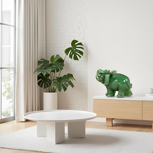 Figura decorativa elefante de piedra jade natural verde miniatura 6