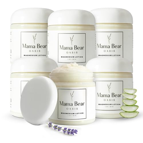 Mama Bear Oasis Magnesium Cream - Magnesium Lotion for Feet (Pack of 6)
