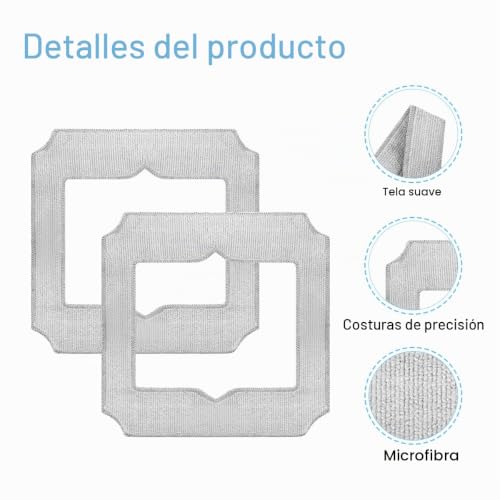Miniatura 3 de 10 Piezas Para Ecovacs Winbot Mini Paño De Limpieza Kit, Para Ecovacs Winbot Robots Limpiacristales Almohadillas De Limpieza, W-Cc02-0012 Accesorios De Repuesto, Para Ventana Limpio