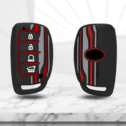 Image of KEYCEPT Tristar Key Cover for Hyun-dai Creta | Alcazar | N Line | EV and Facelift Models for 4 Button smart Key with Keychain. (Tristar K3)