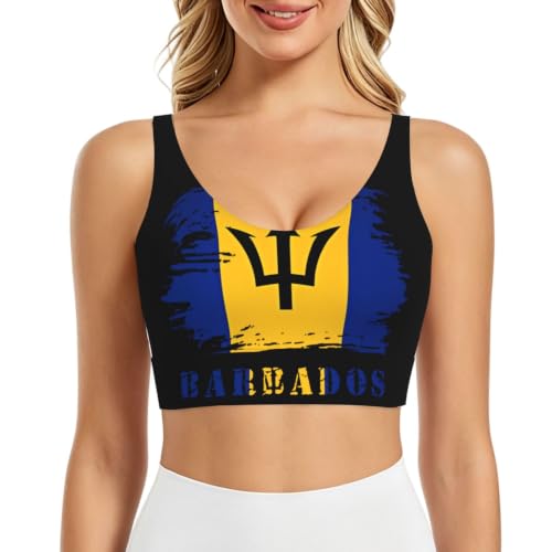 Vintage Barbados Barbadians Flag Sports Bra Small