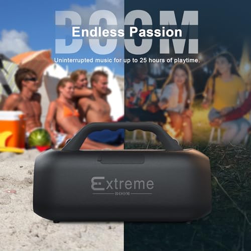 DOSS Extreme Boom S Bluetooth Speaker Wireless Portable with 60W Stereo Sound, Rich Bass, IPX6 Waterproof, 25H Playtime, TWS, LED Lights, Outdoor for Camping, Beach, Pool-Black by DOSS - Image 9