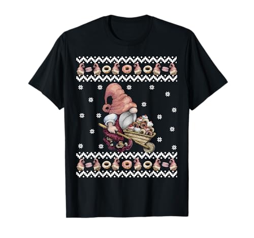 Navidad Panadero Gnomo Hornear Funny Ugly Christmas Camiseta