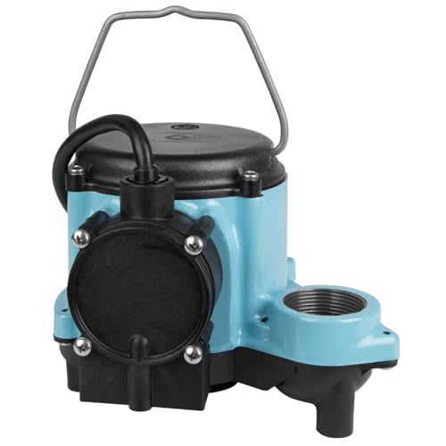 Little Giant 6-CIA-ML 115 Volt, 1/3 HP, 2760 GPH Cast Iron Replacement Compact Submersible Pump for Under Sink and Laundry Tray Systems with Integral Low Level Diaphragm Switch, Blue, 506160
