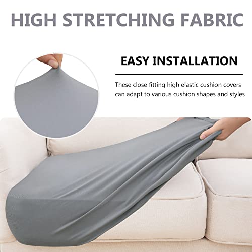 Hyha Waterproof Sofa Couch Cushion Covers Replacement Chair Cushion Covers Stretch Cushion Slipcovers Furniture Protector Sofa Slipcover Soft Flexibility With Elastic Bottom (Small,Grey) #TOP3