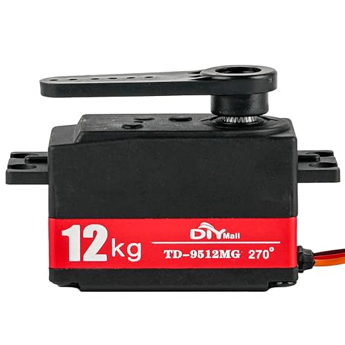 Wishiot 12kg Low Profile Servo 270 Degree 1000-200ues TD-9512 RC Digital Short Body Servo Waterproof Full Metal Gear High Speed for 1/8 1/10 RC Drift Car Helicopter Tail Robot