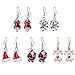 ZOYLINK 5 Paires Boucles d'oreilles De Noël Père Noël Cloche Chapeau Bonbons Canne Ange Dessin Animé Exquis Laissez Tomber des Boucles d'oreilles Alliage Percé des Boucles d'oreilles 5 Les Types