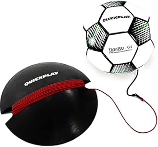 QUICKPLAY Replay Football Training Ball Size 5 Adjustable Bungee Elastic Training Ball with Base Weight - The Ultimate Hands Free Football Trainer