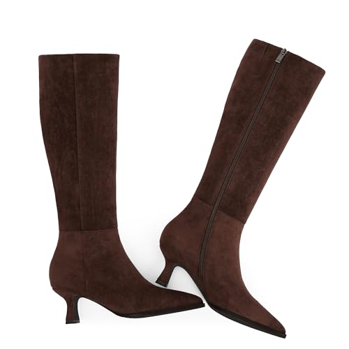 Image of Modatope Knee High Boots for Women Kitten Heel Boots