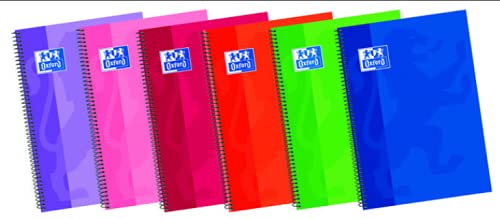 Oxford Classic Pack of 5 Notebooks, Spiral and Lid extradura Plain fº