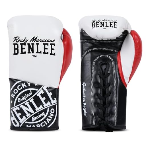 BENLEE Boxhandschuhe aus Leder Cyclone White/Black/Red 10 oz R