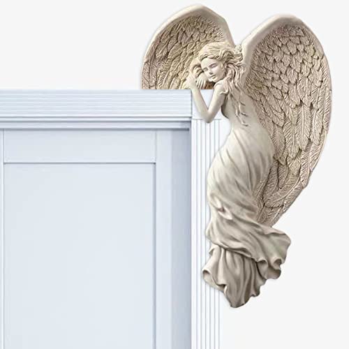 Reheyre Door Corner Holiday Angels, Corner Wall Sculpture 3D Heart-Shaped Wings, Door Frame Angel Decor Statue Ornament Resin Crafts For Home 2Pcs #TOP4