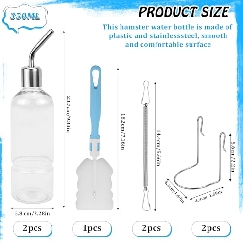 LPZMPZ Trinkflasche Kaninchen Hamster Meerschweinchen Trinkflasche Hasentränke Nagertränke Nippelflasche Kaninchentränke Hängend Haustier Wasserspender Kleintiertränke Stehend mit Halterung