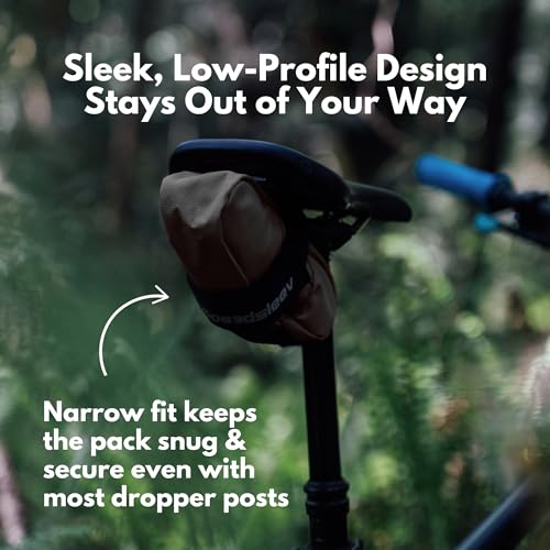 Image of SpeedSleev Ranger Cycling Adventure Pack - Bike Saddle Bag for Road Bikes, Mountain Bikes & Gravel Bikes - Lightweight Bicycle Under Seat Bag - Bike Accessories & Tools - Waterproof Bike Bag (Grey)