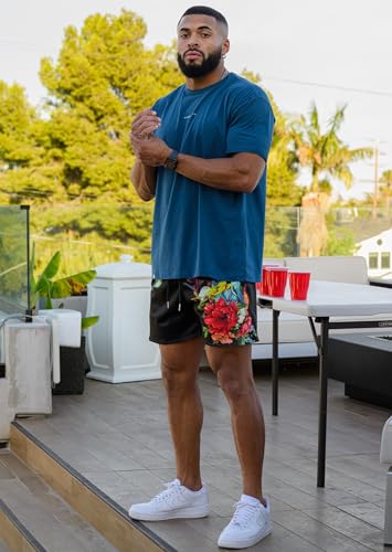 BOOMLEMON Mens Mesh Graphic Print Shorts Casual Fashion Cool Shorts Retro Active Gym Streetwear Short Pants2