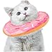 Cat Donut Collar Cotton Stuffed Soft Cone for Cats to Prevent Licking After Surgery Adorable Plush Dog Cone Collar Elizabethan for Pets Within 4.5kg.