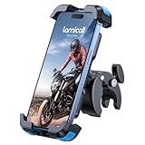 Lamicall 片手操作 自転車用 スマホ ホルダー スタンド : 簡単取付 ロードバイク ワンタッチ スマートフォン ホルダー 携帯ホルダー オートバイ バイク用 スマホ固定 360度回転 防振 iPhone2024 iPhone16 16Plus 16pro iphone 15/14/13 pro plus pro max android 4.7－6.8インチに対応 ブルー