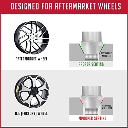 Wheel Accessories Parts 20 Pcs 12Mm 1.25 12X1.25 Thread Acorn Seat Lug Bolt 17Mm Hex 24Mm Thread Length Chrome Fits 2016+ Jeep Renegade #TOP1