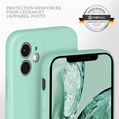 Coque silicone iPhone 12 Oneflow menthe mat antichoc à double couche