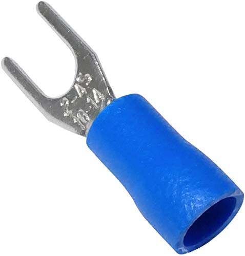 AERZETIX - C44895 - Lot de 100 Cosses Electriques à Fourche Isolées - 4-6.2mm - Connecteur de Fil Electrique - Serrage - 1.5-2.5mm² - Bleu