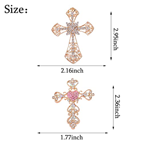 Image of ZOSTLAND Rhinestone Car Decorative Clip,Car Air Fresheners,Metal Vent Clip,Bling Auto Air Vent,Personalized Automotive Interior Decoration Accessories,Auto Decor Gift for women,men (2pcs Cross)