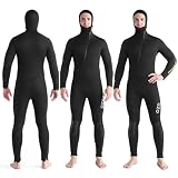MIAOLLUN Traje Buceo Neopreno Ultra Elástico para Hombre 5mm, Traje Buceo Cuerpo Completo Cremallera Frontal, Ropa Baño para Mantener El Calor, Adecuado para Esnórquel,XXL