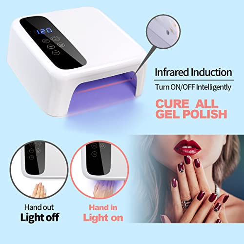 Bete Cordless Led Nail Lamp, Wireless Nail Dryer, 72W Rechargeable Led Nail Light, Portable Gel Uv Led Nail Lamp With 4 Timer Setting Sensor And Lcd Display, Professional Led Nail Lamp For Gel Polish #TOP3