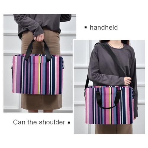 Bolso bandolera para laptop con estampado de rayas coloridas miniatura 2