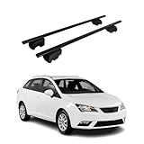 OMAC Barres de Toit pour Seat Ibiza IV Break 2010 2017 – City Crash Tested – ISO Pas 11154:2006 – Antivol Inclus – Charge Max 75 kg – 2 Barres Noir