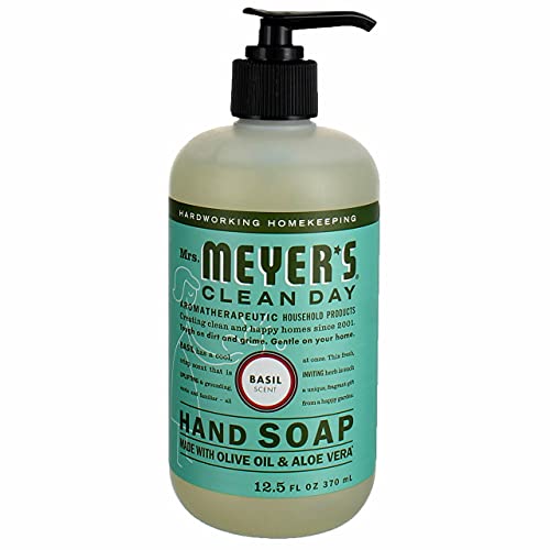 Image of MRS. MEYER'S CLEAN DAY Hand Soap, Basil Scent, 12.5 Fl Oz Bottle (Pack of 6)