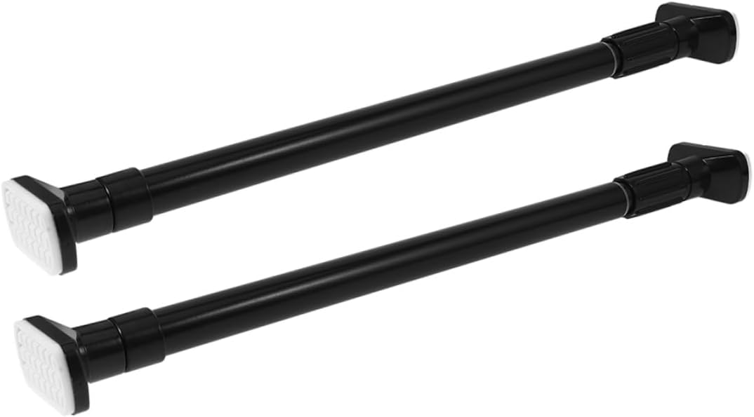 WOONEKY 2pcs Stainless Steel Tension Curtain Rods 50-80cm Adjustable Telescopic Rod for Bathroom Bedroom Kitchen