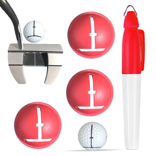 ゴルフボール ラインマーカー 簡単に線が引ける 図形描画 ゴルフボール マーカー ペン付き 位置を決め 補助 器具 パッティング 練習 持ち運び便利 右利き左利き アラインメント ツール トレーニング 初心者向け