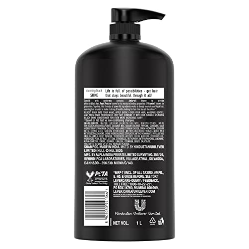 Image of Sunsilk Stunning Black Shine Shampoo 1 L & 650 ml, With Amla+Oil, Pearl Protein & Vitamin E for Long Lasting Shine