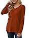 Saloogoe Womens Fall Fashion Must Haves 2025 Fall Outfits Tunic Sweaters Long Sleeve Shirts for Women Dressy Clothes Caramel M