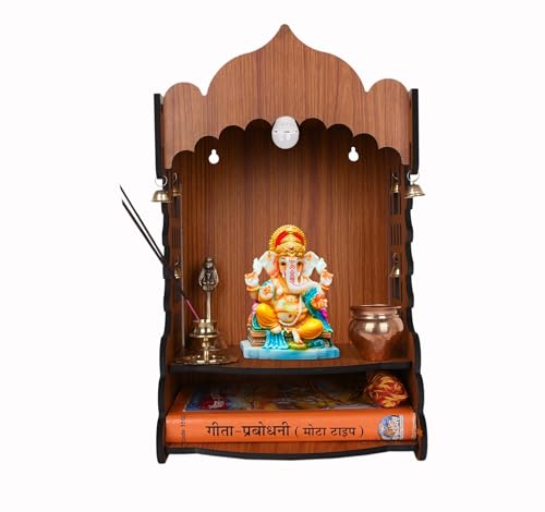 Puja Mandir para el hogar de madera marrón claro L-8.5 5