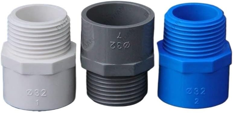 Hose Adapter,Tap Connector,PVC 1/2" 3/4" 1" Male Thread Connector 20/25/32/40/50/63 mm PVC Water Pipe Adapter Garden Irrigation Tube Fittings Parts DIY-Grey,Pipe 40mm x 1-1I4(Blue,Pipe 90mm x 3)
