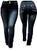 5IVE WOMEN'S PLUS SIZE Stretch BLACK HIGH WAIST denim jeans PANTS SKINNY LEG